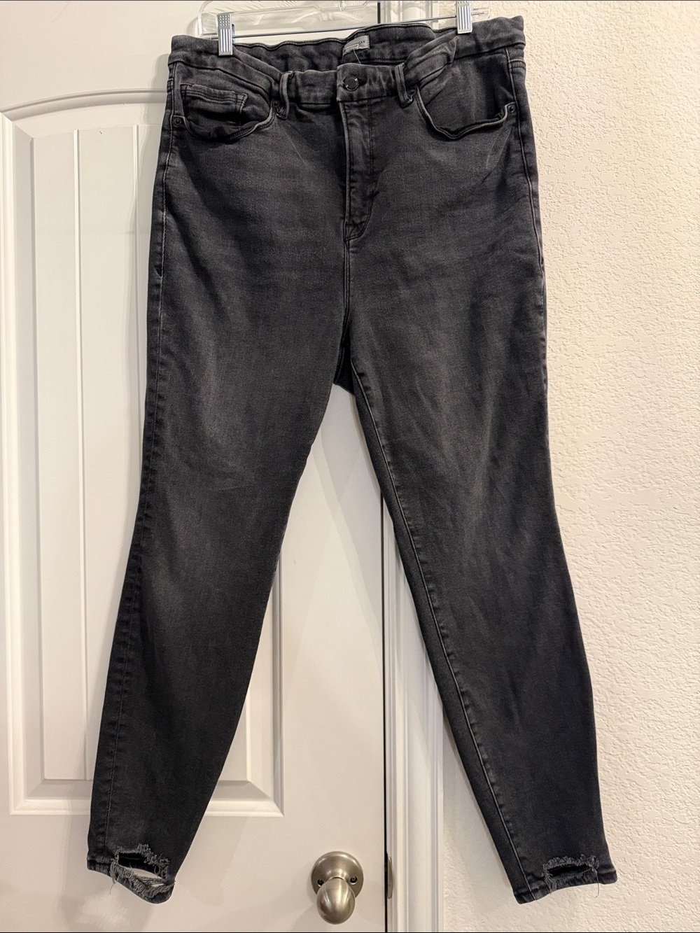 Good American High-Rise Black Women's Skinny Jeans, Sz 18